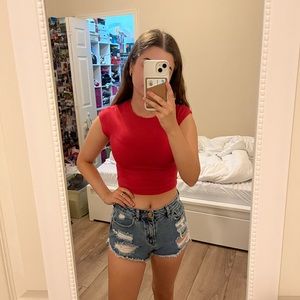 PacSun Ripped High Rise Festival Jean Shorts